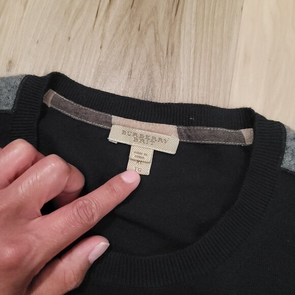 Burberry Brit Sweater Mens XL Cashmere Blend Black Pullover - Picture 7 of 14